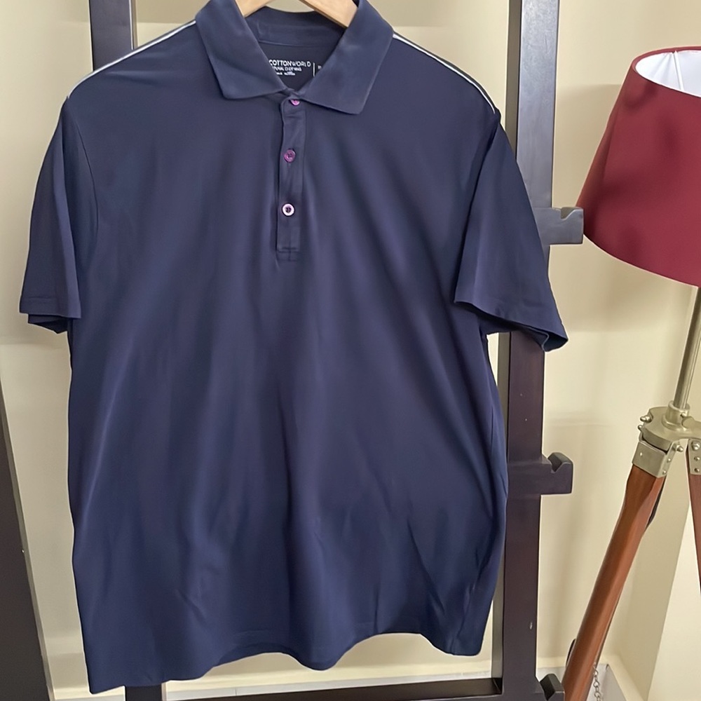 Blue Cotton World polo neck T Shirt - Picture 6 of 11
